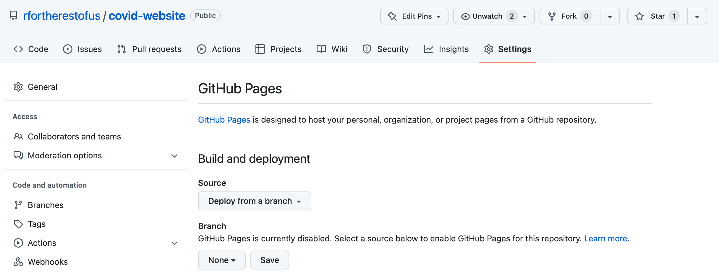 Setting up GitHub Pages