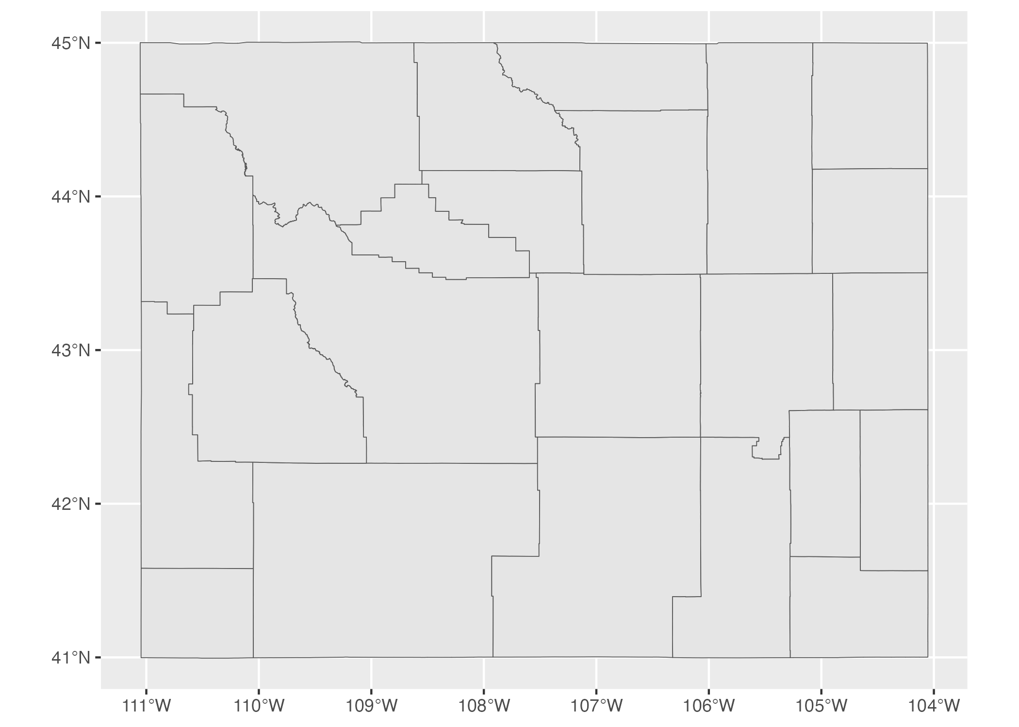 A map of Wyoming counties